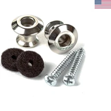 Straplok Dual Design Strap Button Set – Nickel, 2 Pack for Guitar Safety