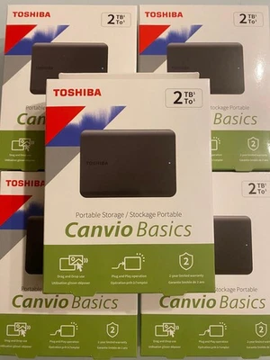 2TB Hard Disk Esterno Portatile 2.5"USB 3.2 PC PS4 PS5 Toshiba Canvio Basics. - Imagen 1 de 3