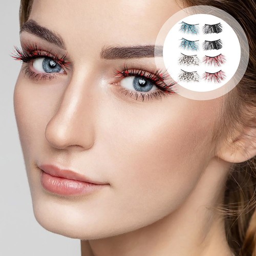 Women Beauty Eyelash Creativity Exaggerate Spot Fake eyelashes Bushy Feather - Picture 8 of 19
