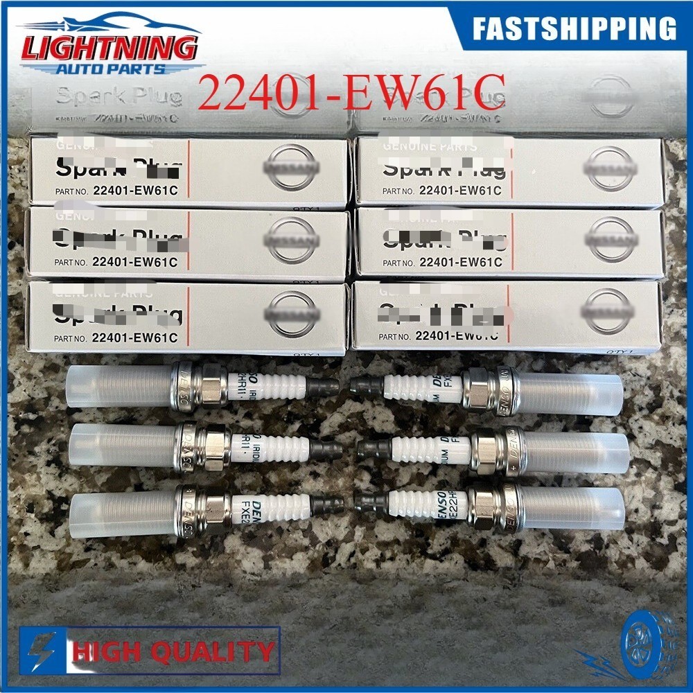 Set of 6 Denso 22401-EW61C Dual-Iridium Spark Plugs for Infiniti 2007-15