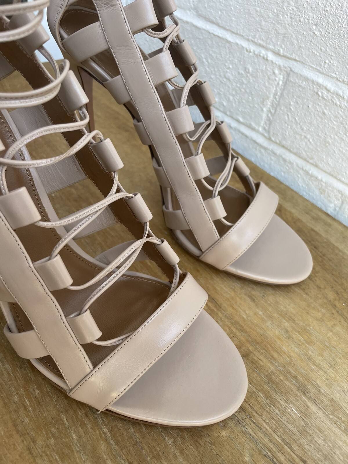 Aquazzura Nude Calf Leather Amazon 105 Heels New, Size 7.5 (40 1/2) (Read Below) image 7