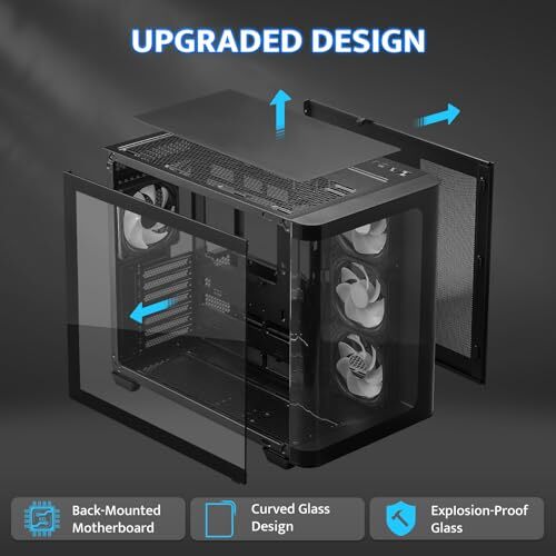 ATX Mid-Tower Gaming PC Case, Back Plug-in BTF Black ATX Back Plug-in ...