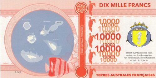 Bassas da India (Französisch) Satz 4 ausgefallene/Fantasy Notes 1000 2000 5000 10000 2018 - Bild 10 von 10