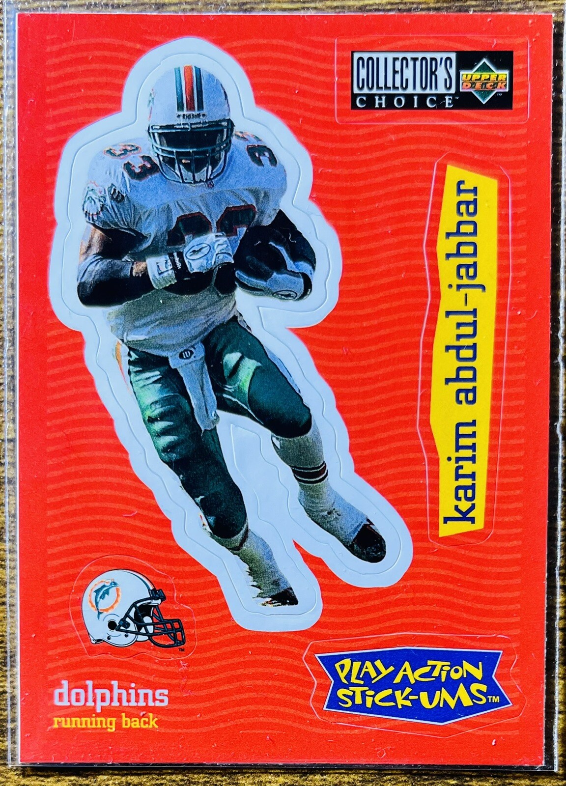 1997 Upper Deck Collector's Choice Play Action Stick-Ums Karim Abdul-Jabbar #S24