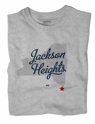 Jackson Heights New York NY T-Shirt Queens MAP