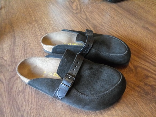 BIRKENSTOCK 25th Boston Brown Suede Corduroy Close toe Sandals Shoes 8 EUR 39 #Birkenstock # 