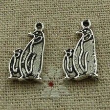 Free Ship 160 pcs tibetan silver penguin charms 19X10mm L-3572