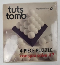 Tuts Tomb 4-piece 3-D Pyramid Puzzle Can you Solve it? 1972 Re-sealed!