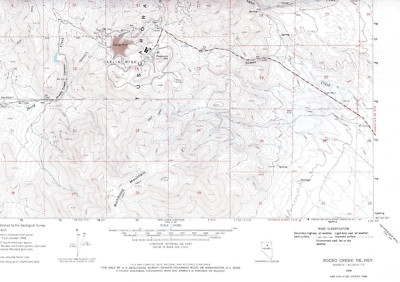 Rodeo Creek NE, Nevada 1968 Vintage USGS Topo Map 7.5 Quadrangle Topographic