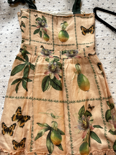 Agua Bendita Herbarium Maxi Dress Floral Linen Shoulder Tie NWOT size SMALL - Picture 1 of 14