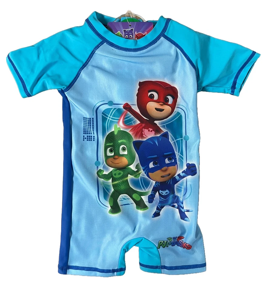 PJ Masks Schwimmanzug Badeanzug Shorty Neopren Anti UV Größen: 62/68 74 80 86/92 - Bild 2 von 4