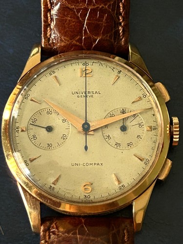 Universal Geneve Chronograph Uni-Compax Gold 18k Cal. 285 Original Dial ...