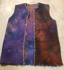 Vintage Women's Boho Hippie Indian Multicolor Thick Woven Vest W/fringes