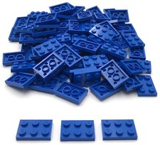Lego 100 New Blue Plates 2 x 3 Studs Pieces