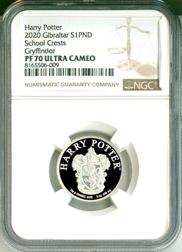 2020 Gibraltar S1PND Harry Potter School Crests Gryffindor NGC PF70 Ultra Cameo