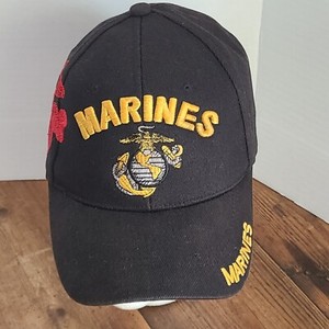 US Marines Theme Baseball Cap Adjustable JWM Acrylic Black