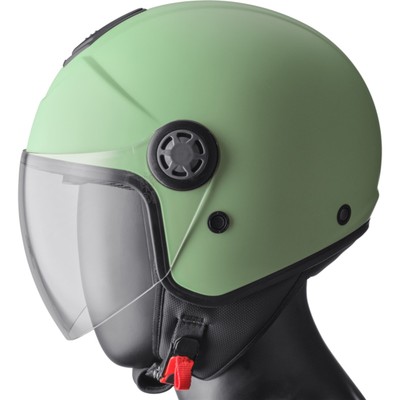 Motorrad Helm XS - GMS Gelato Pistazie - Jethelm mit Sonnenblende und Visier