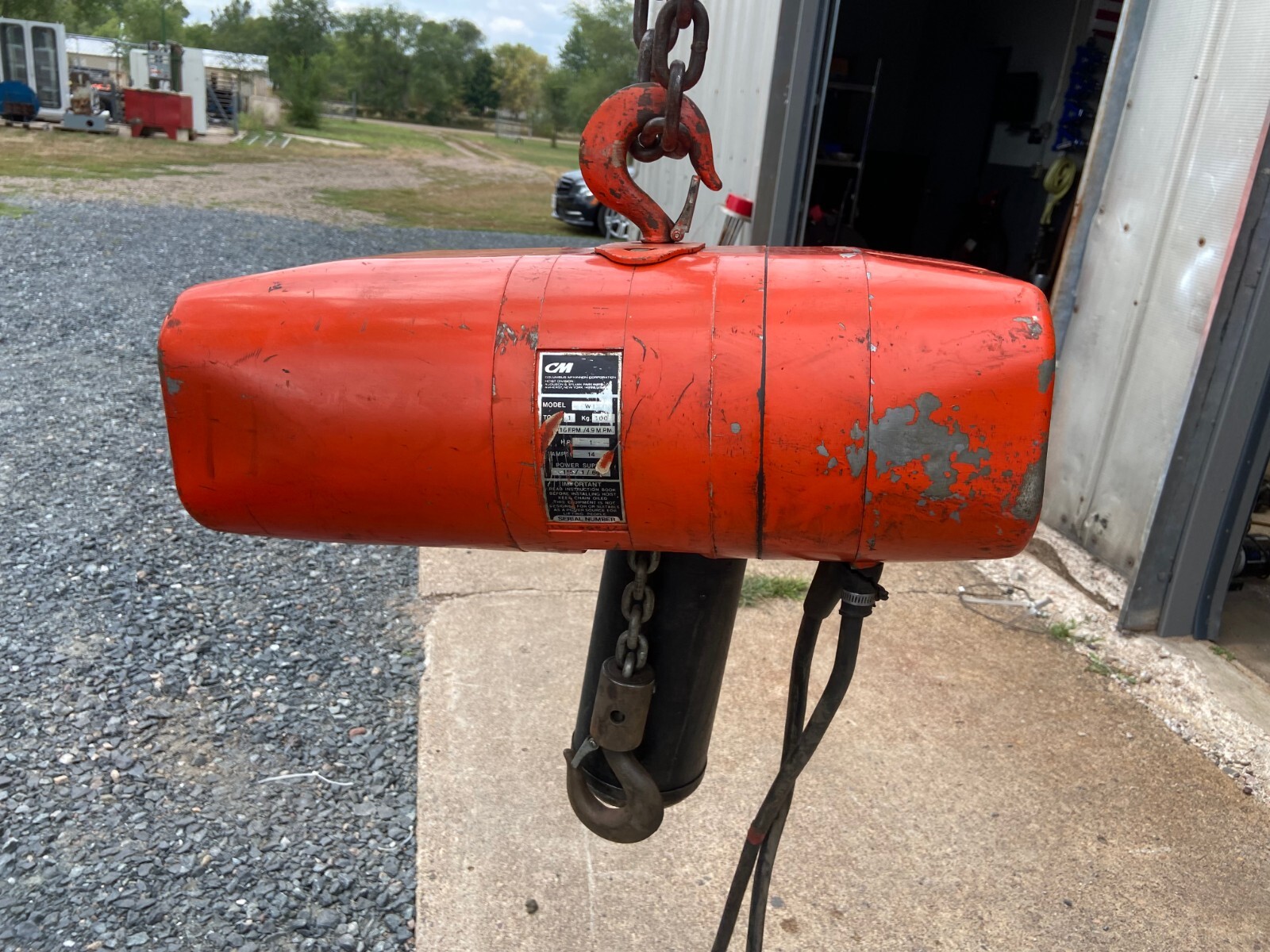 CM Valustar WL 1 Ton Electric Chain Hoist 10' Lift 110120V 1PH "Free Ship" eBay