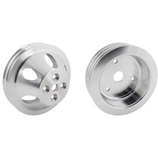 Sb Chevy Aluminum Pulley Set 2-groove Upper 3-groove Lower Short Pump 327 350 V8