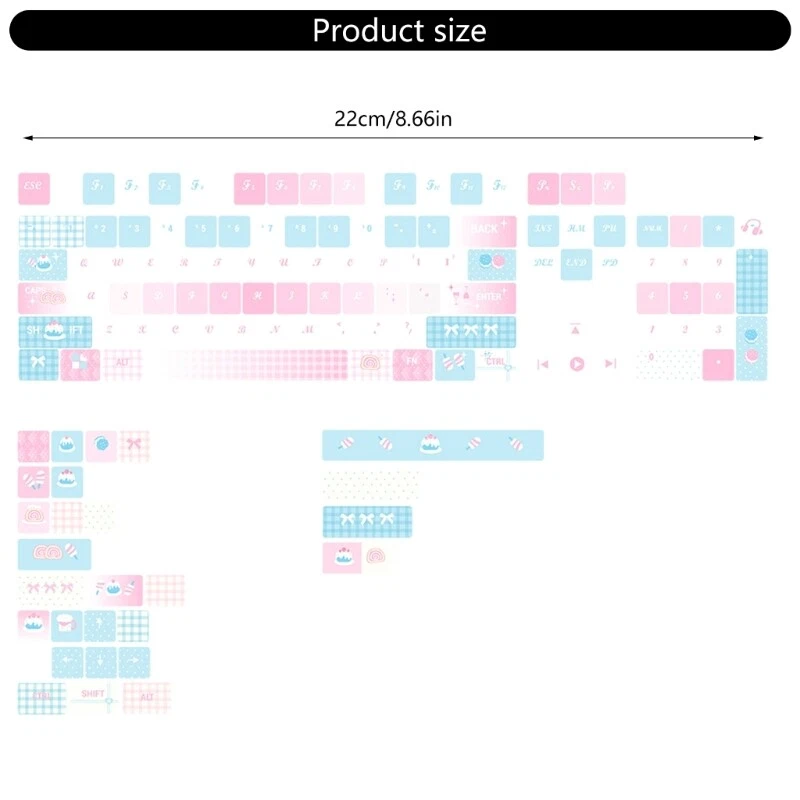 Mechanical Keyboard Keycaps 131 Keys Thick PBT MOA Height Lovely Cake