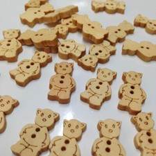 20ps 20mm Teddy Bear Wood Button Sewing Scrapbooking knitting Craft Cardmaking