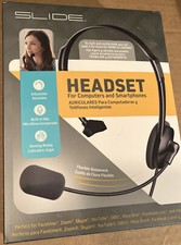 Slide SCH105BK - Headset For Computer  Smartphones - 3.5mm Connector - New