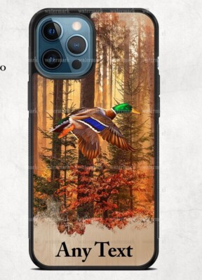 Green Head Mallard Flying Fall Harvest Phone Case For iPhone 14 Samsung Google 4