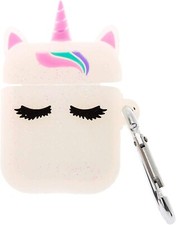 Claire's Glitter Unicorn Silicone Earbud AirPods Case Cover 