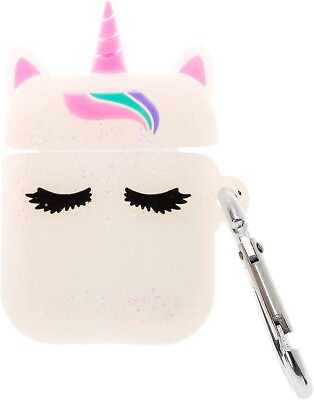Claire's Glitter Unicorn Silicone Earbud AirPods Case Cover
