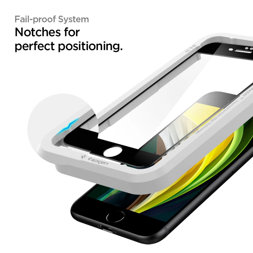 Protector Pantalla iPhone SE 2022 SE 2020 8 7 | Spigen [ALM FC] 9H Cristal Templado Foto 3 de 4