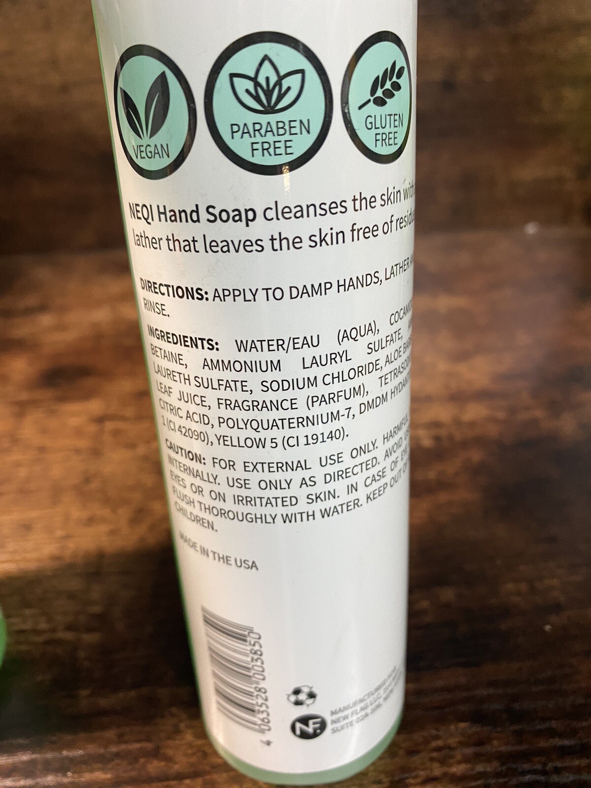 NEQI Hand Soap with Aloe Vera, 10 fl.oz. Vegan eBay