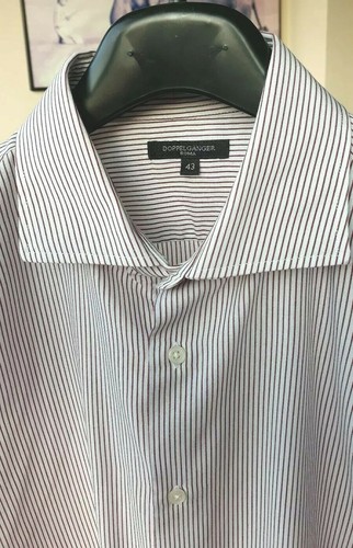camicia bianca uomo a righe marrone taglia 43 Doppelganger Roma come nuova  vedi | eBay
