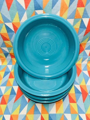 FIESTA 4 NEW TURQUOISE blue 7” medium BOWLS 19 oz Fiestaware FREE SHIPPING