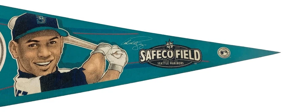 Auténtico banderín de 30" de los Seattle Mariners Ken Griffey Jr y Alex Rodríguez de los años 90 Foto 3 de 4