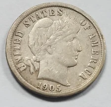 1905-O Barber Dime | VF details | Silver 10 cents | Better Date
