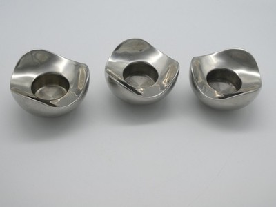 Teelichthalter Georg Jensen Bloom 3x Edelstahl