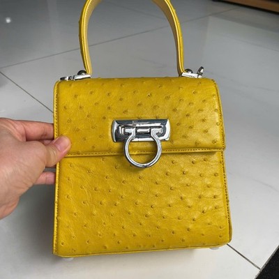 Luxury GENUINE Ostrich Leather Women's Handbag Shoulder Bag  Handle