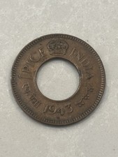 Diamond Mint Mark Bombay Mint British India 1 Pice Coin 1943 #7