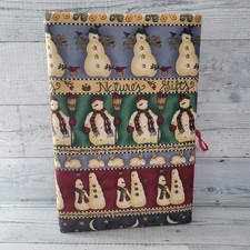 Vintage Handmade Padded 3- Ring Photo Album Winter Holiday Snowman 13.5"x9"