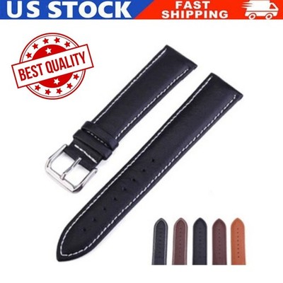 16mm 18mm 20mm 22mm 24mm Genuine Leather Watch Band Strap Bracelet.