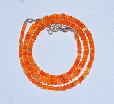 16" Natural Ethiopian Opal Welo Fire Opal Gemstone Beads Necklace AF0201