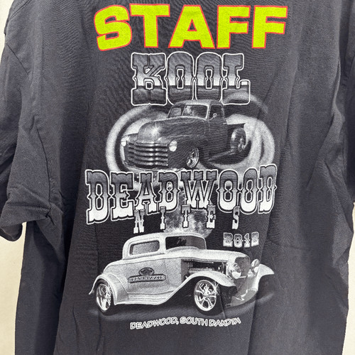 KOOL Deadwood Nites 2012 Staff Shirt XL South Dakota Classic Hot Rod Grey