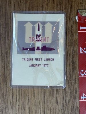 Vintage January 1977 Trident Missile First Launch Laminated Card US Navy