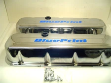 Big Block Chevy Blueprint Chrome Steel Valve Covers Tall Style - BBC 396 402 427