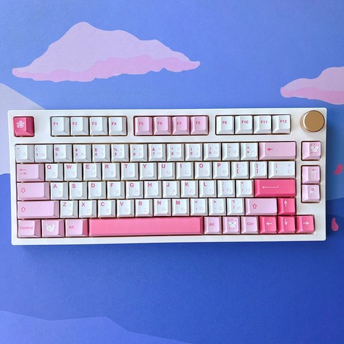 Sakura Neko Keycap Set | Cherry Profile PBT | Cute Cat Keyboard Keycaps - Afbeelding 6 van 7