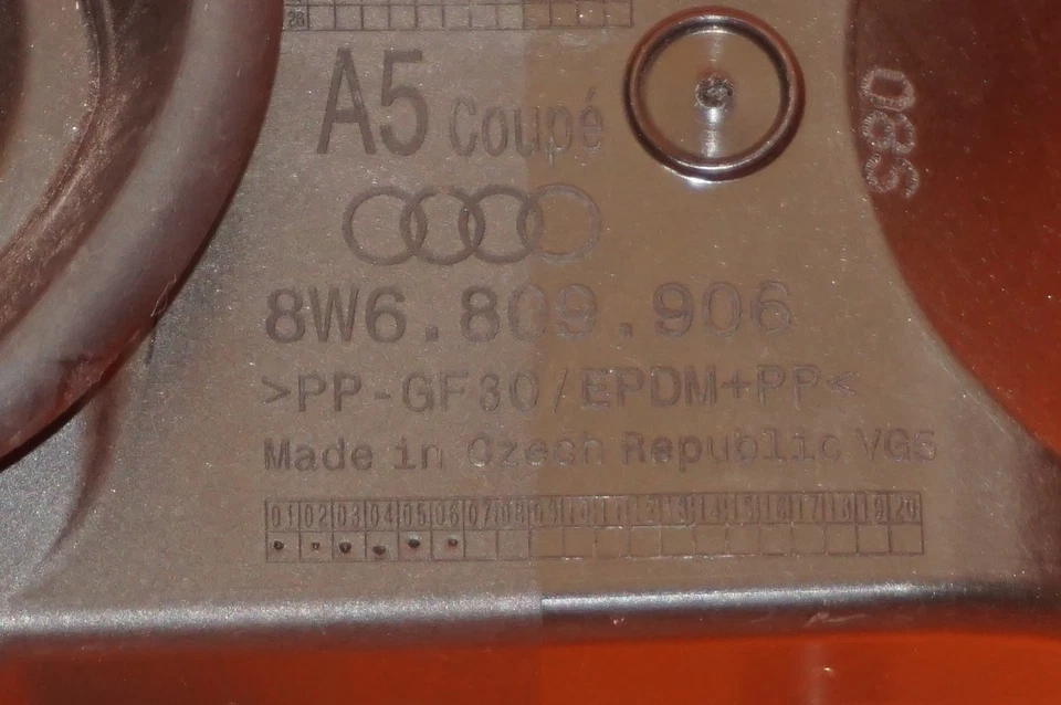 AUDI A5 S5 SPORTBACK FUEL POCKET DOOR 2018 2019 2020 2021 2022 8W8 809 906 OEM - Image 2 of 4