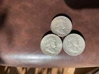 3) US Silver Franklin half dollars. $1.50 Face. Over One Troy Ounce of Silver