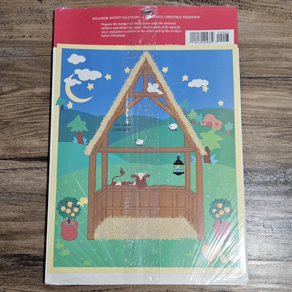 Christmas Hallmark First Noel Nativity Scene Advent Calendar Stickers & Envelope - Image 2 of 4