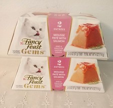Purina Fancy Feast Gems Mousse Pate w/ Salmon Cat Food, 2 oz Tubs 2 Exp:11-26