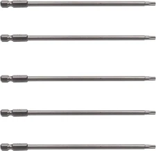 Utoolmart 5Pcs Torx Screwdriver Bits, 1/4 Inch Hex Shank T20, 150mm 